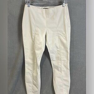 The Row cream side zip pants